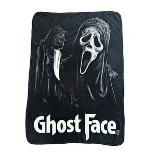 BioWorld Scream Ghost Face Blanket Black White Icon of Halloween 40x60